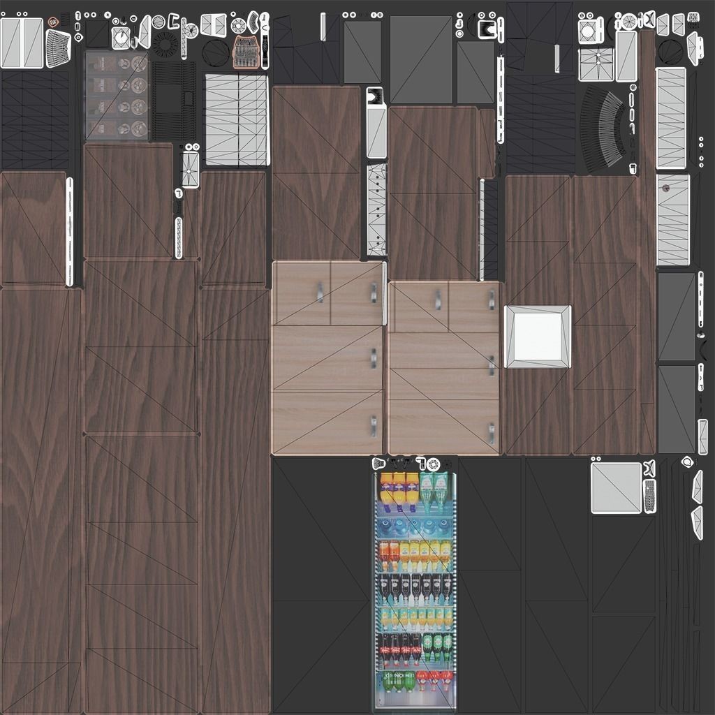 Coffee Shop 3D Model – Low Poly Architectural Asset, FBX, OBJ - View 18