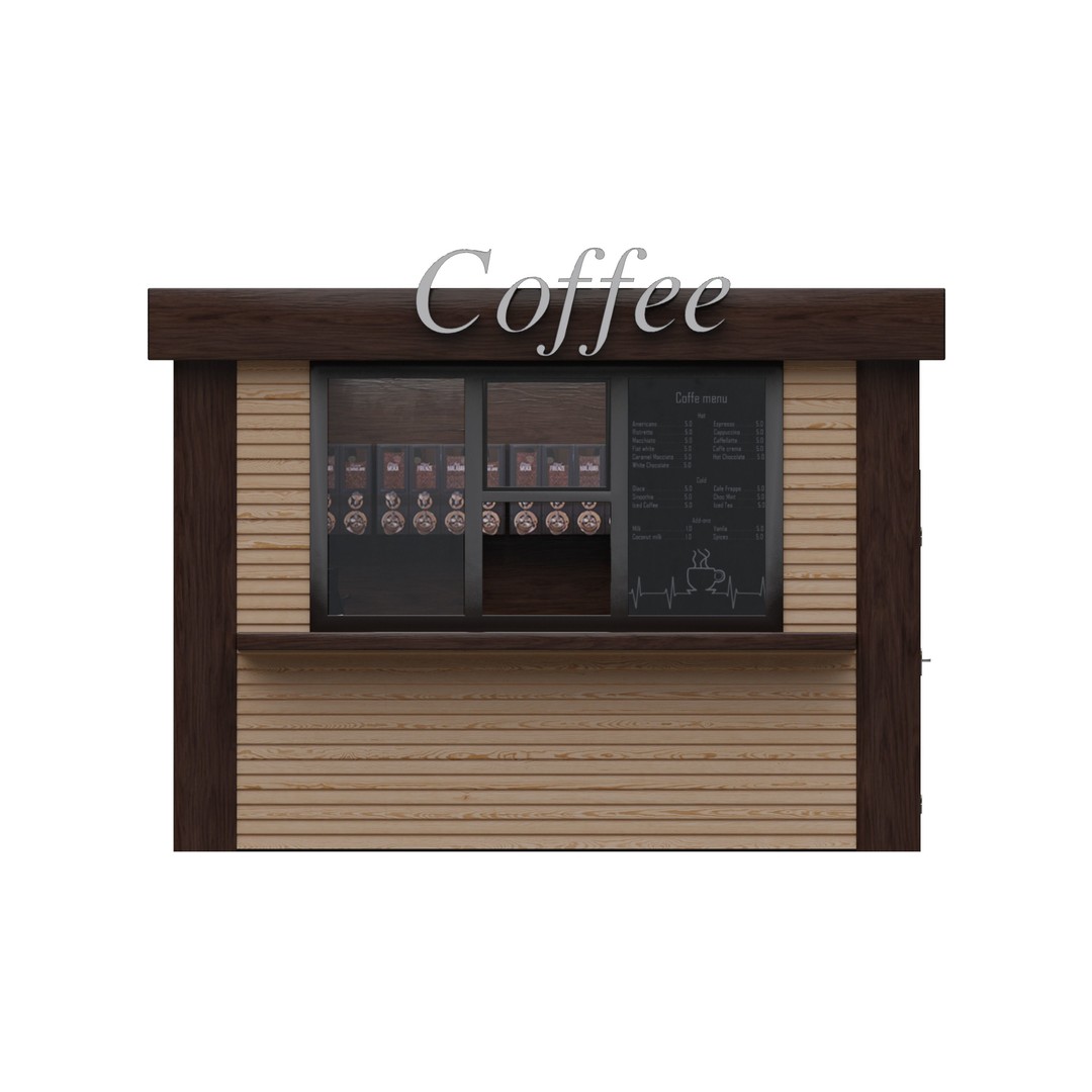 Coffee Shop 3D Model – Low Poly Architectural Asset, FBX, OBJ - View 5