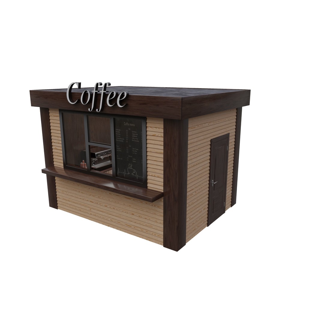 Coffee Shop 3D Model – Low Poly Architectural Asset, FBX, OBJ - View 6