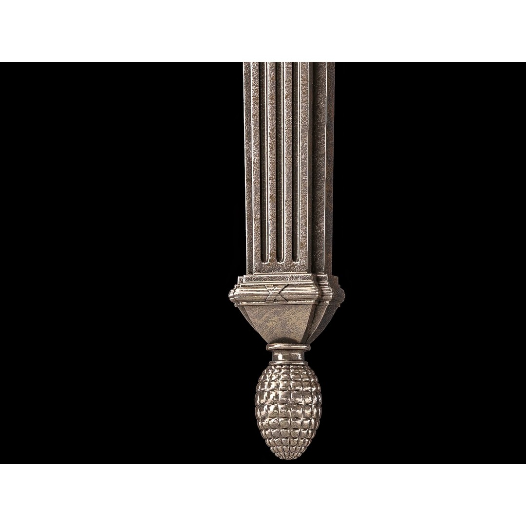 Louis XVI Wall Light 3D Model – Classic Noir & Argent Design, FBX - View 15