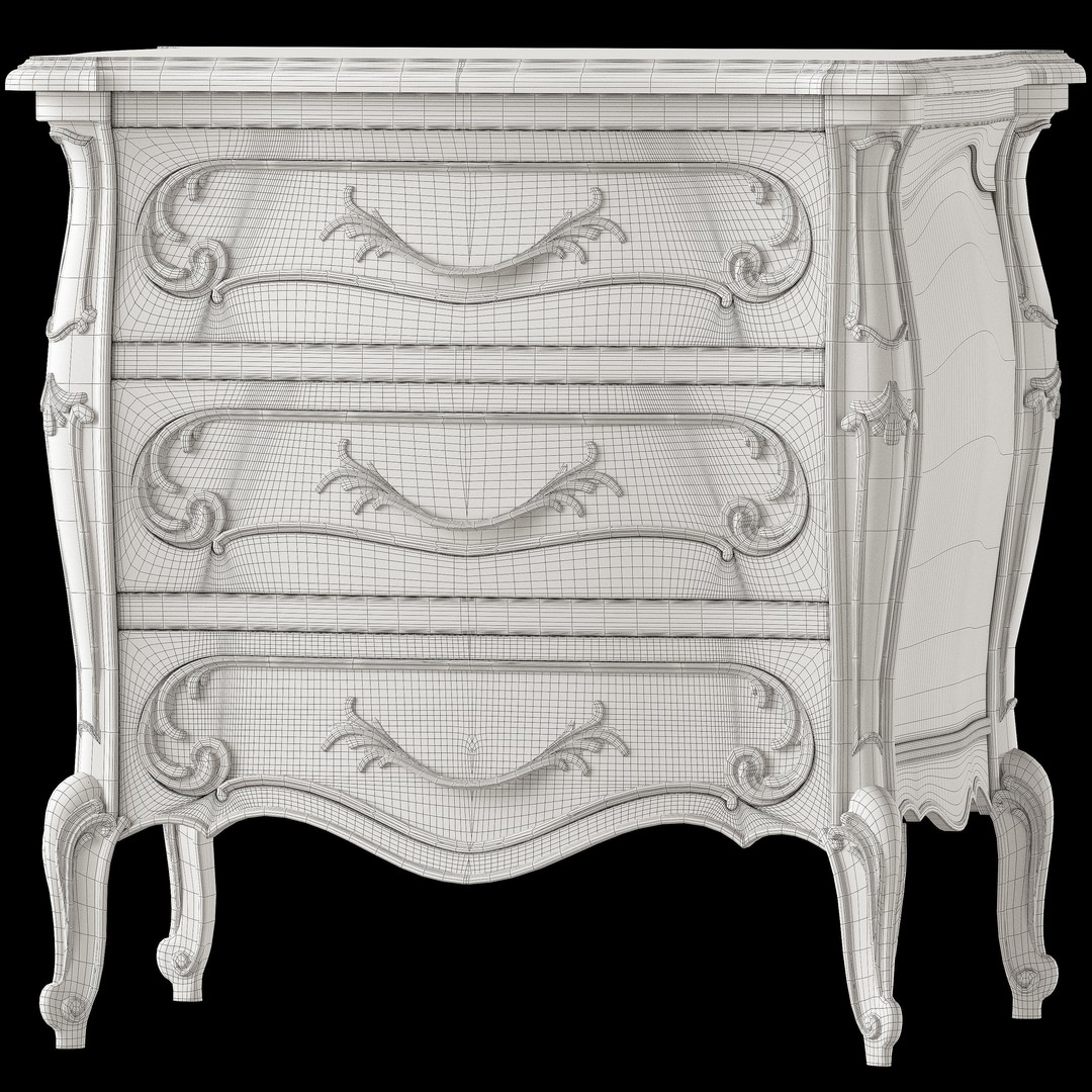 Craftcode Dresser 3D Model – Classical Furniture, FBX, PBR Textures - View 10
