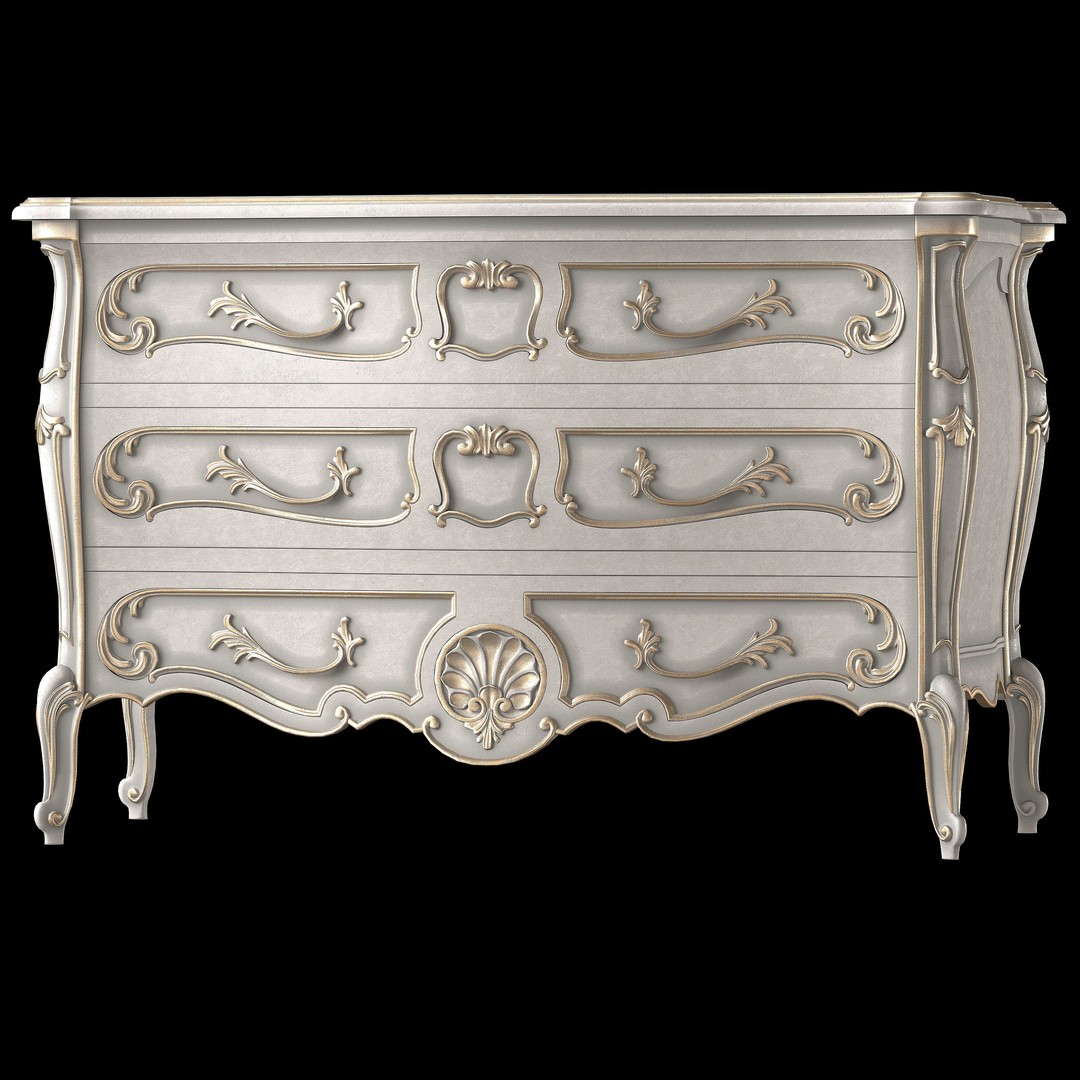 Craftcode Dresser 3D Model – Classical Furniture, FBX, PBR Textures - View 11