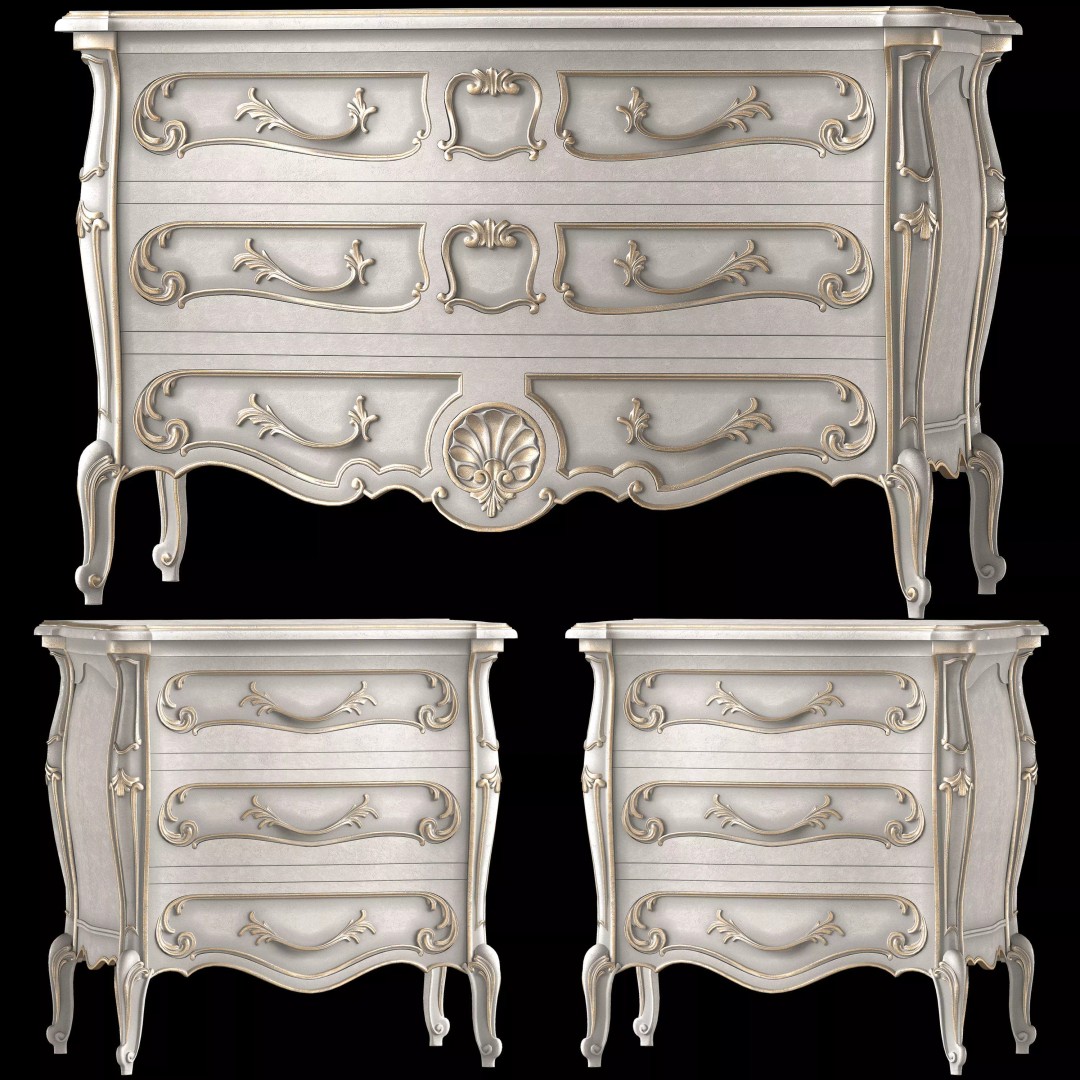 Craftcode Dresser 3D Model – Classical Furniture, FBX, PBR Textures - View 2