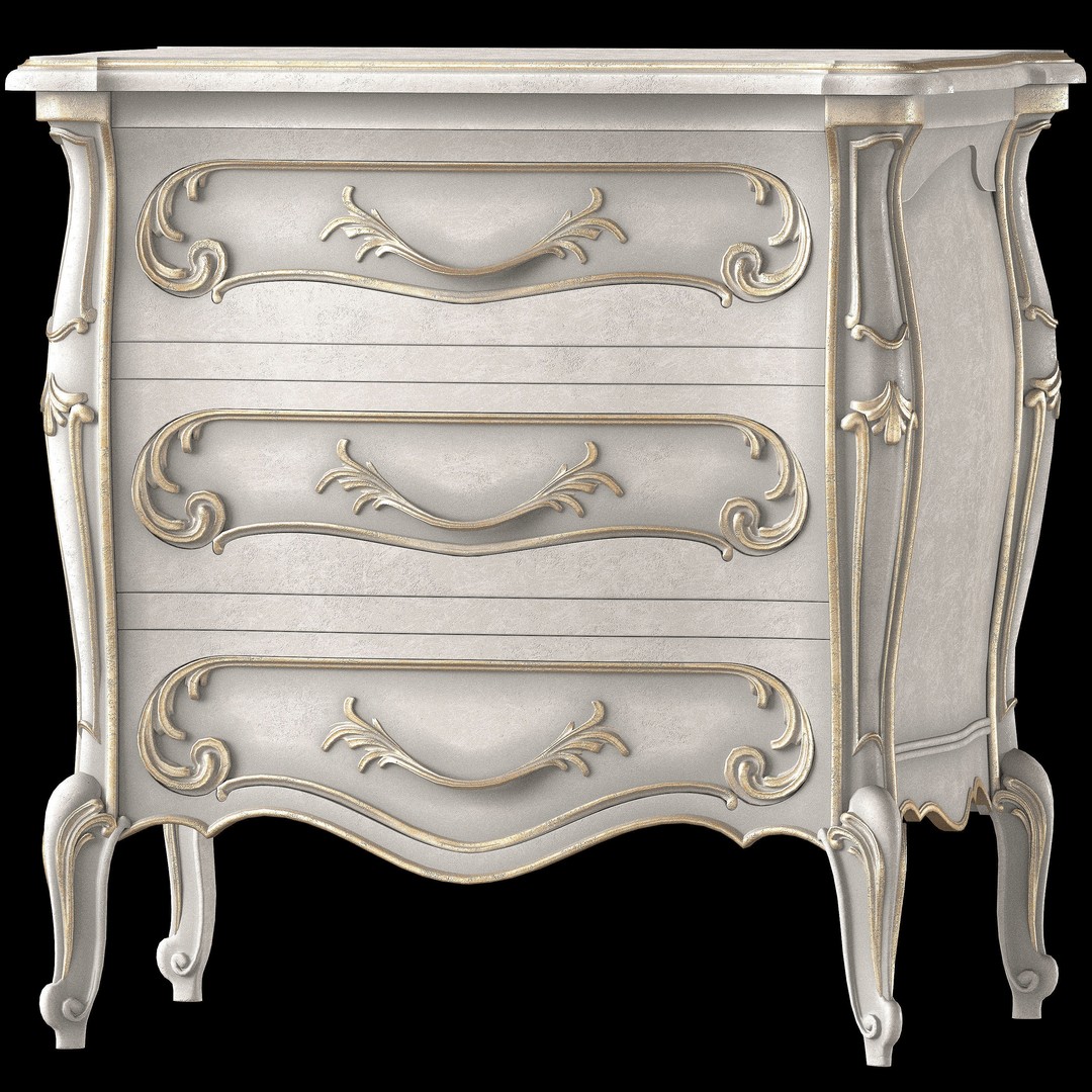 Craftcode Dresser 3D Model – Classical Furniture, FBX, PBR Textures - View 3