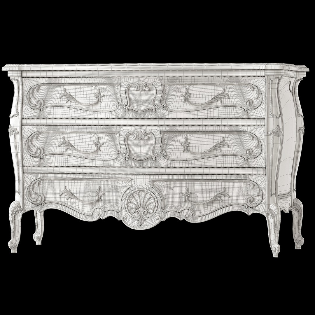 Craftcode Dresser 3D Model – Classical Furniture, FBX, PBR Textures - View 6