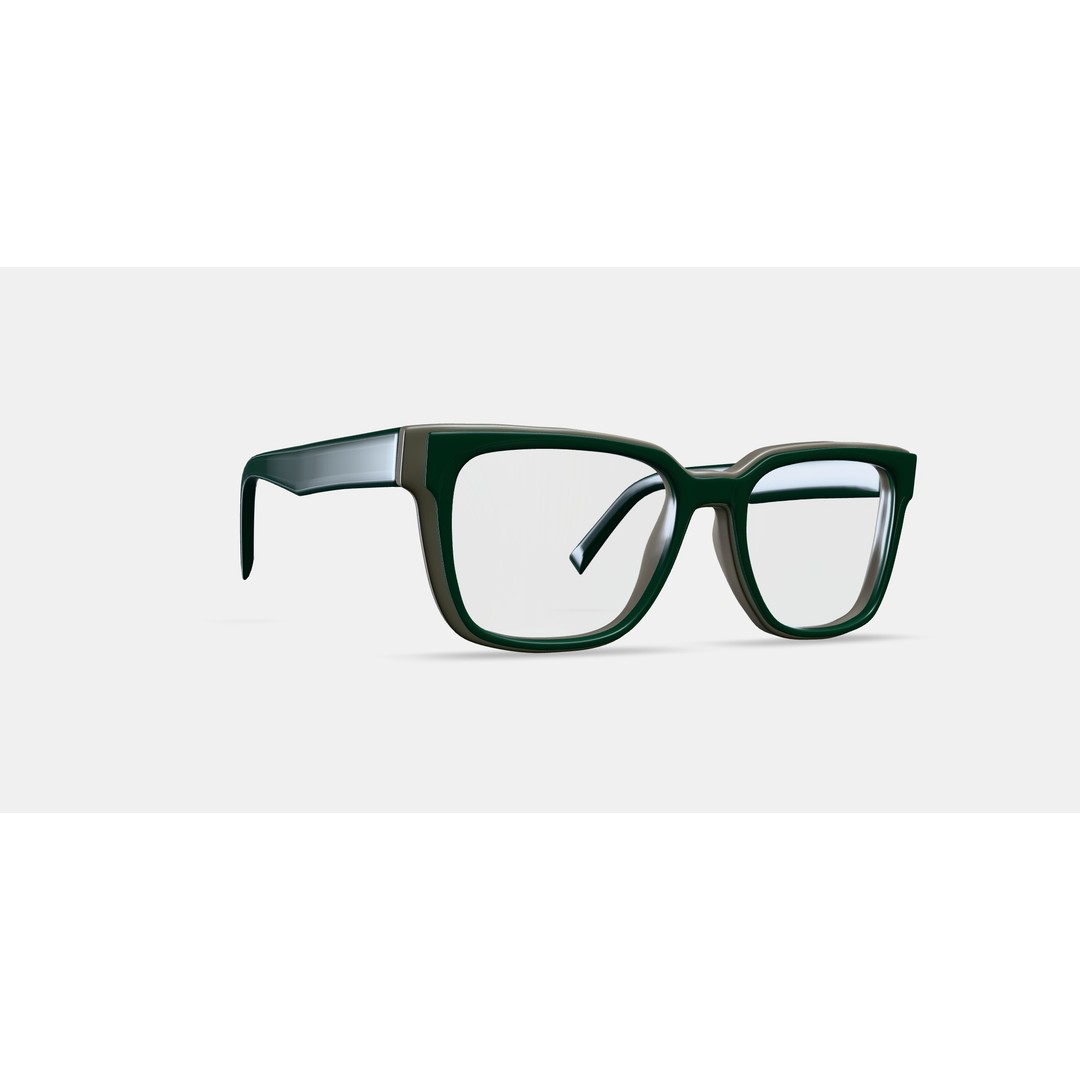 Cumberland Eyeglasses 3D Model – Forest Green & Sand, PBR Textures - View 10