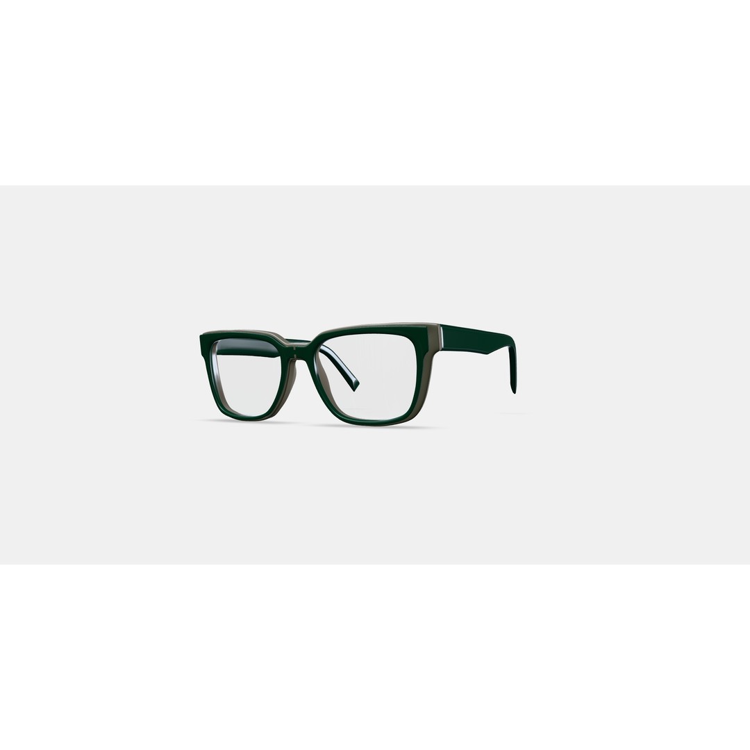 Cumberland Eyeglasses 3D Model – Forest Green & Sand, PBR Textures - View 13