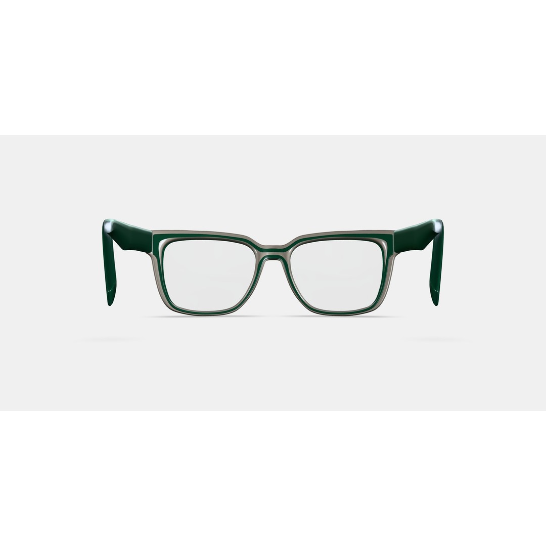 Cumberland Eyeglasses 3D Model – Forest Green & Sand, PBR Textures - View 16