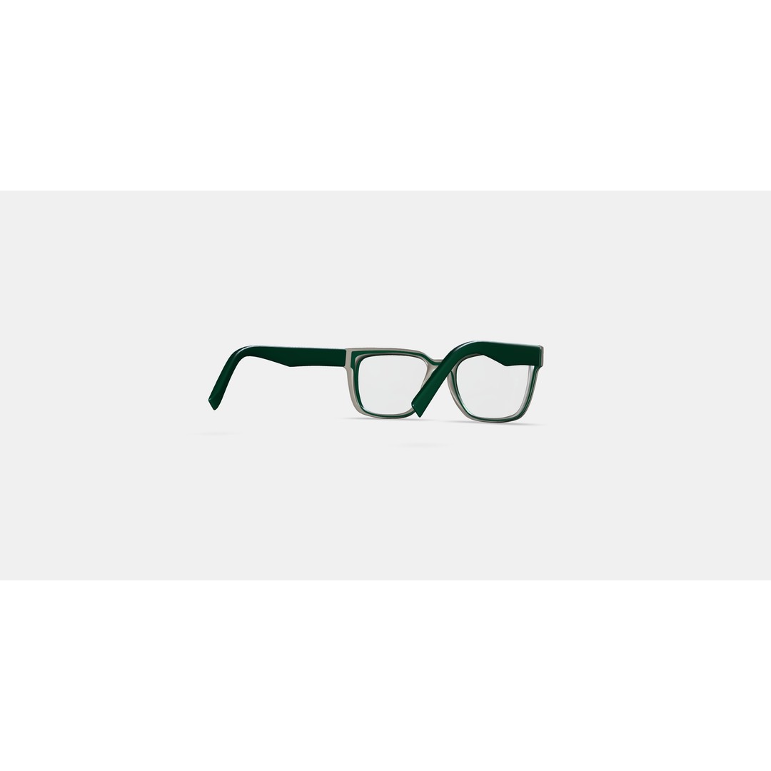 Cumberland Eyeglasses 3D Model – Forest Green & Sand, PBR Textures - View 4