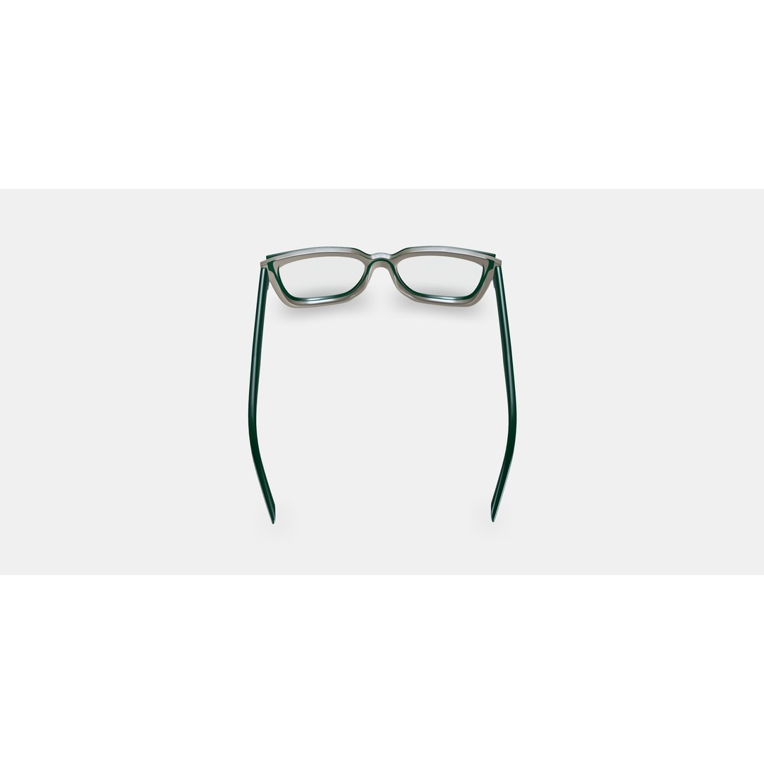 Cumberland Eyeglasses 3D Model – Forest Green & Sand, PBR Textures - View 5