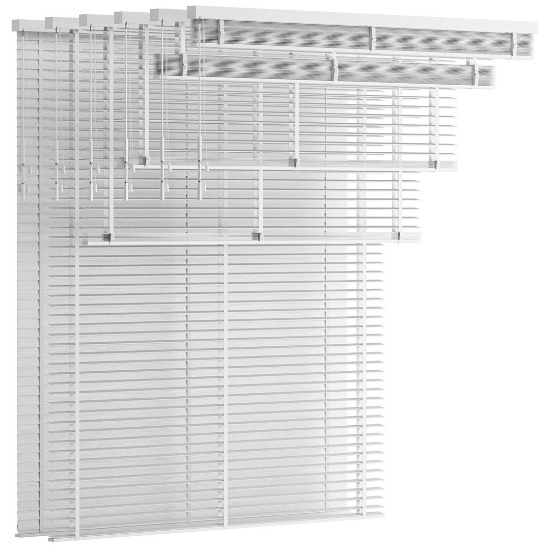 Wooden Venetian Blinds 3D Model – Minimalist Interior Decor, FBX, OBJ - View 5