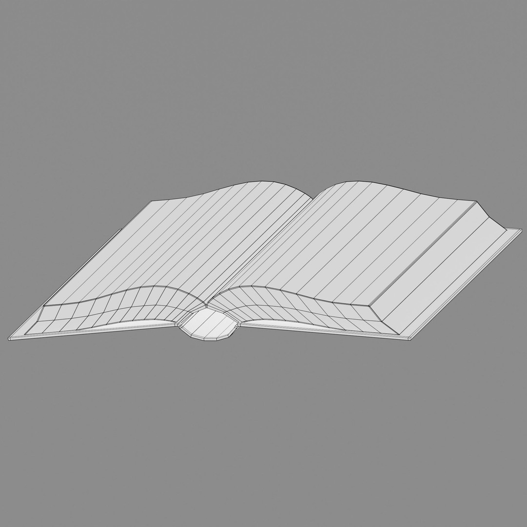 Ancient Books 3D Model – Low Poly Closed & Opened Versions, FBX, OBJ - View 19