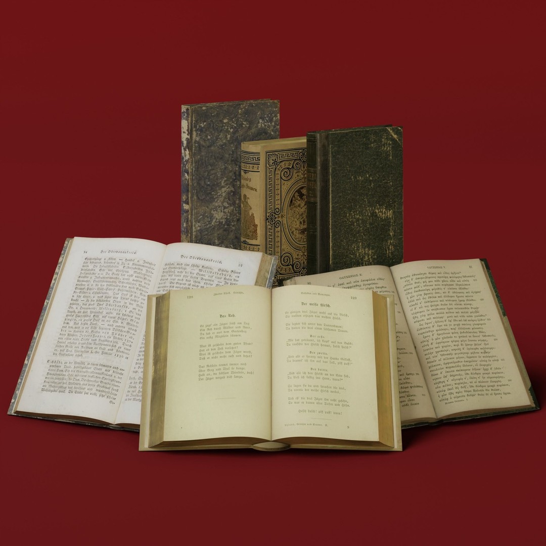 Ancient Books 3D Model – Low Poly Closed & Opened Versions, FBX, OBJ - View 3