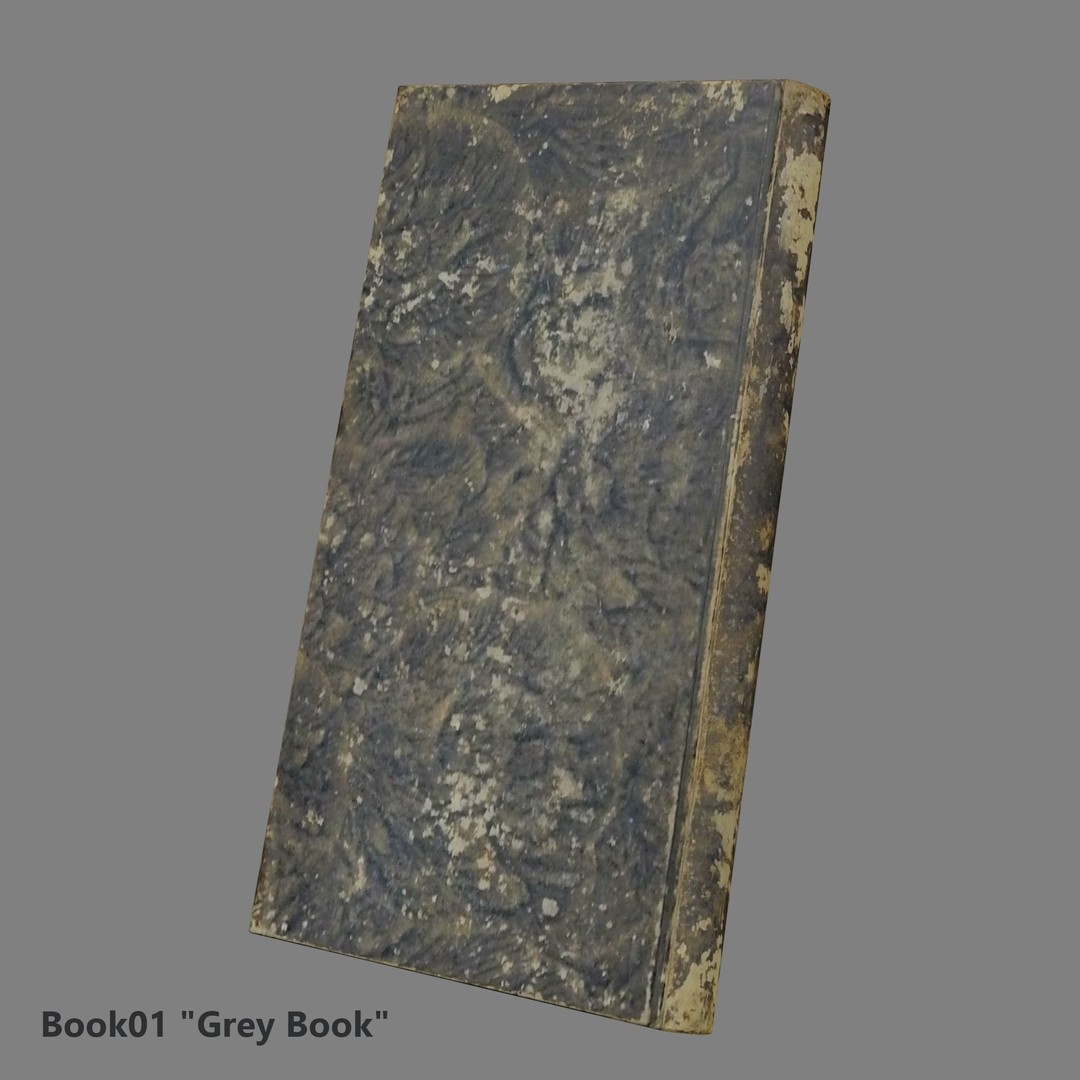 Ancient Books 3D Model – Low Poly Closed & Opened Versions, FBX, OBJ - View 6