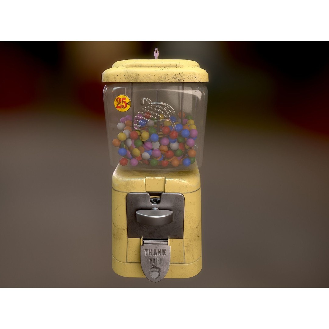 Vintage Gumball Machine 3D Model – Low Poly Game-Ready PBR Asset, FBX - View 16