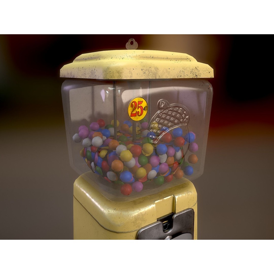 Vintage Gumball Machine 3D Model – Low Poly Game-Ready PBR Asset, FBX - View 18