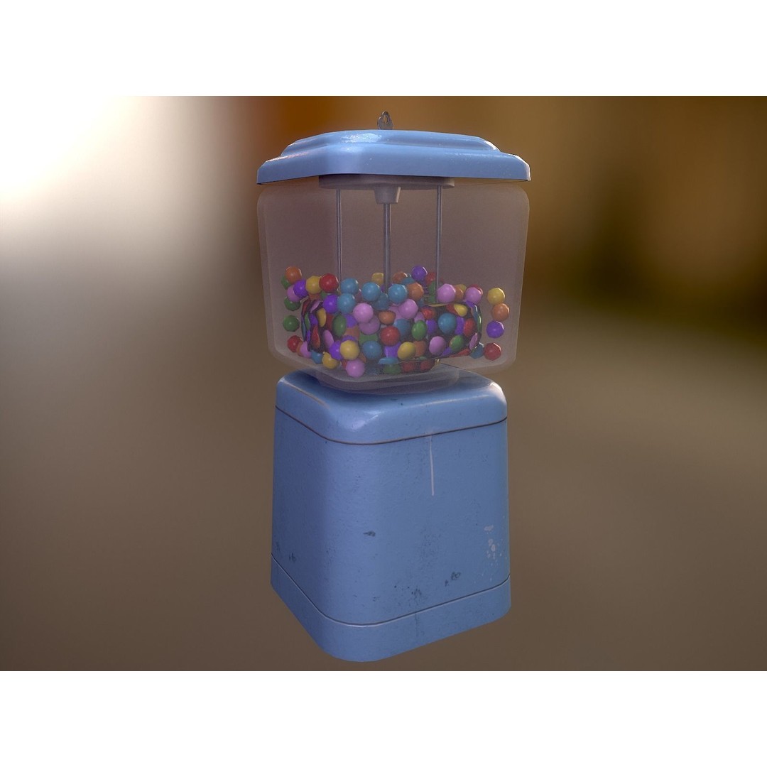 Vintage Gumball Machine 3D Model – Low Poly Game-Ready PBR Asset, FBX - View 20