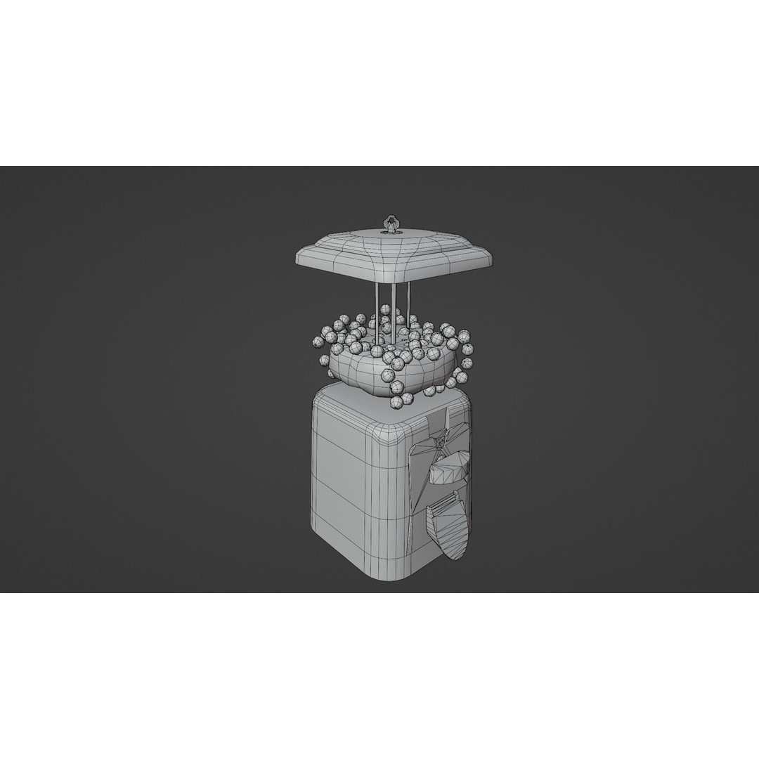Vintage Gumball Machine 3D Model – Low Poly Game-Ready PBR Asset, FBX - View 27