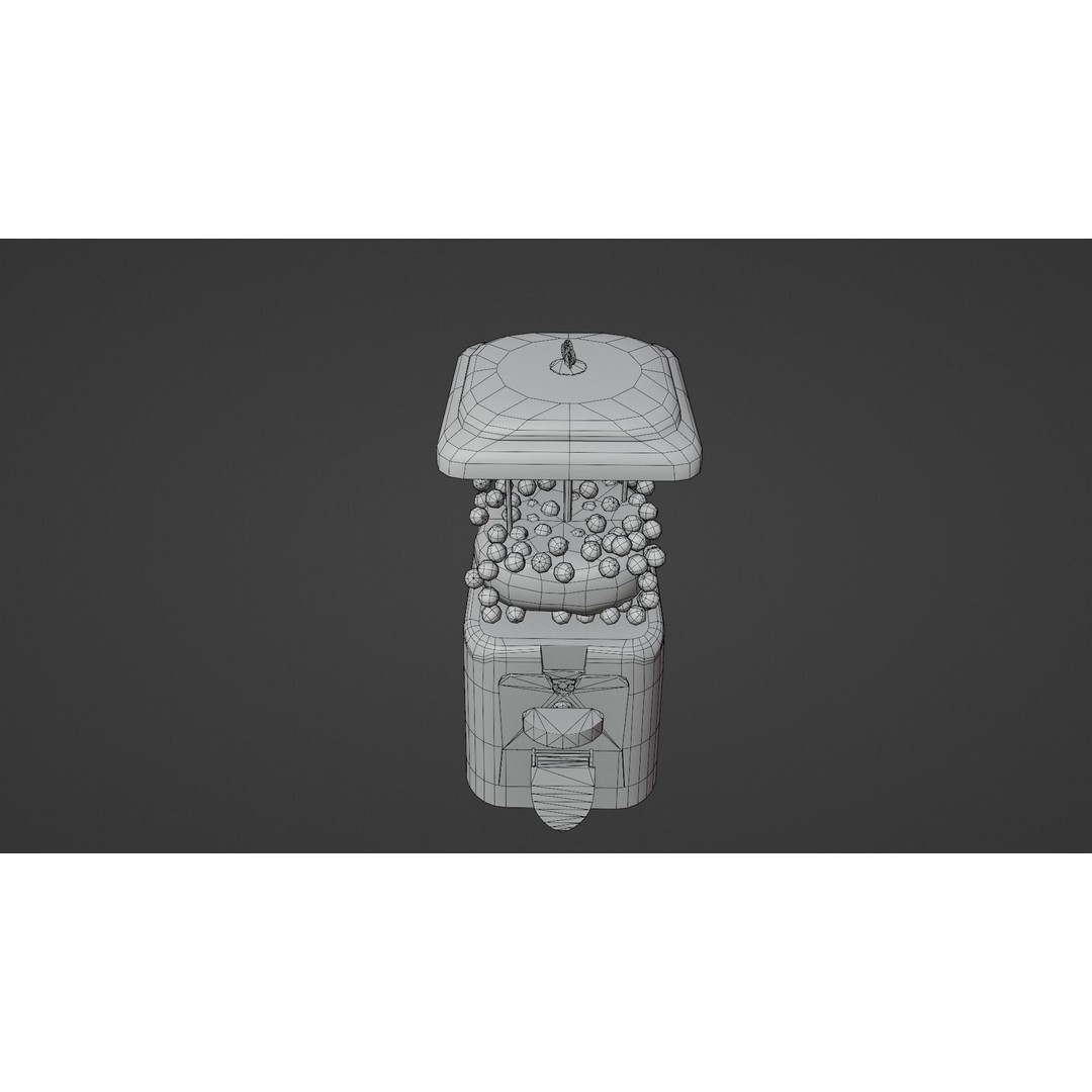 Vintage Gumball Machine 3D Model – Low Poly Game-Ready PBR Asset, FBX - View 29