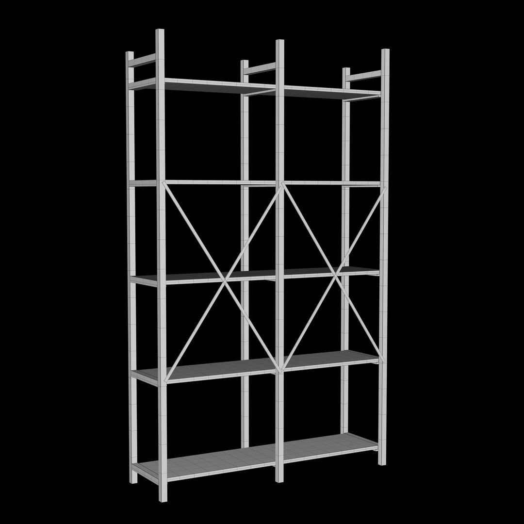 Rustic Bookcase 3D Model – Farmhouse Style, PBR Textures, FBX - View 23
