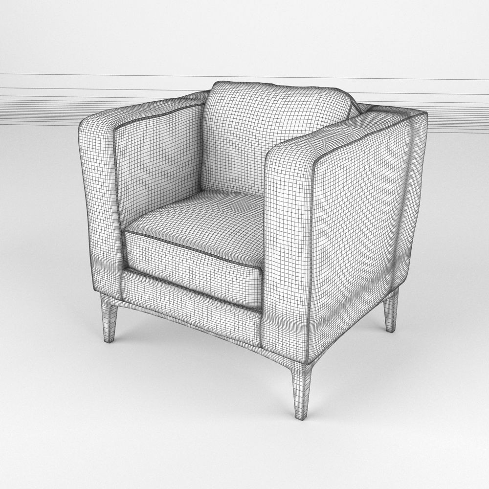 Armchair 003 3D Model – High-Res Lounge Chair with PBR Textures, FBX, OBJ - View 7