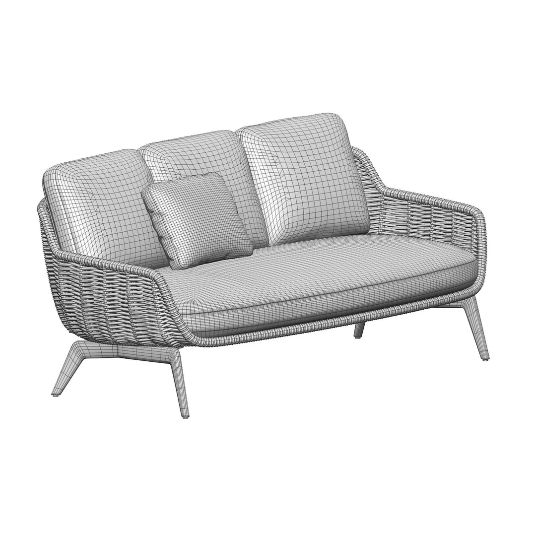 Belt Cord Sofa 3D Model – Woven Outdoor Furniture, FBX