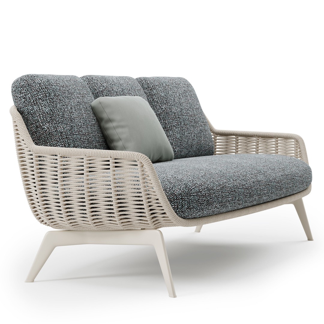 Belt Cord Sofa 3D Model – Woven Outdoor Furniture, FBX - View 4
