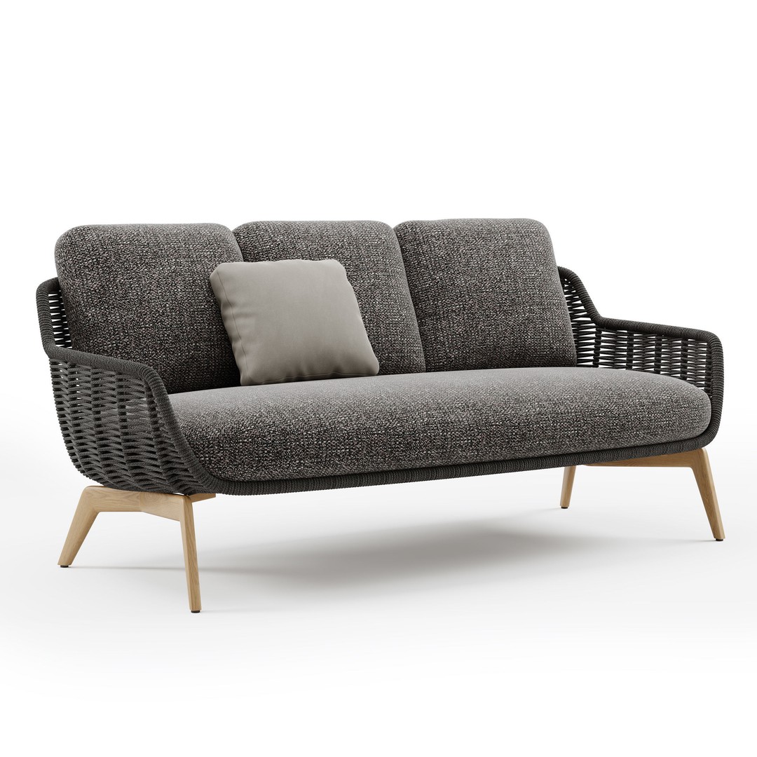 Belt Cord Sofa 3D Model – Woven Outdoor Furniture, FBX - View 8