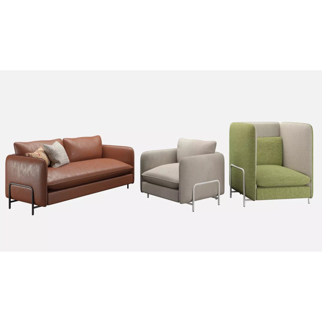 Koskela Jacob Armchair 3D Model – High Poly Sofa with PBR Textures, FBX - View 2