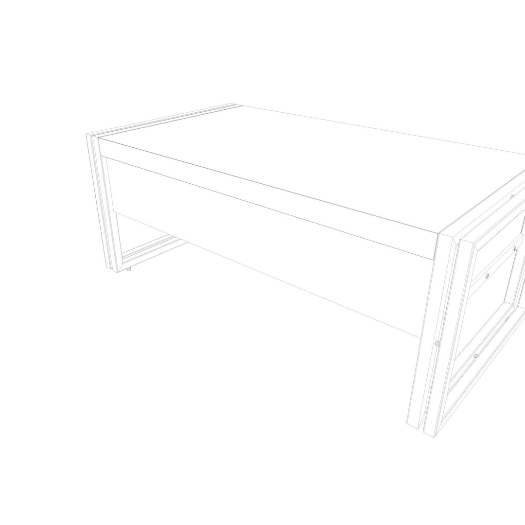 Loft Coffee Table 3D Model – Low Poly Furniture Asset, FBX, Blender - View 10