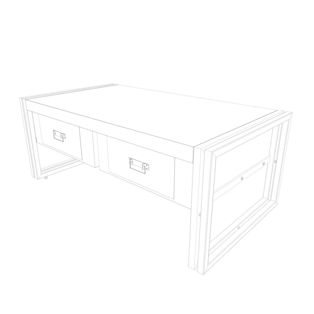 Loft Coffee Table 3D Model – Low Poly Furniture Asset, FBX, Blender - View 11