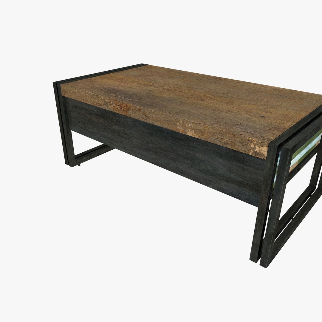Loft Coffee Table 3D Model – Low Poly Furniture Asset, FBX, Blender - View 4