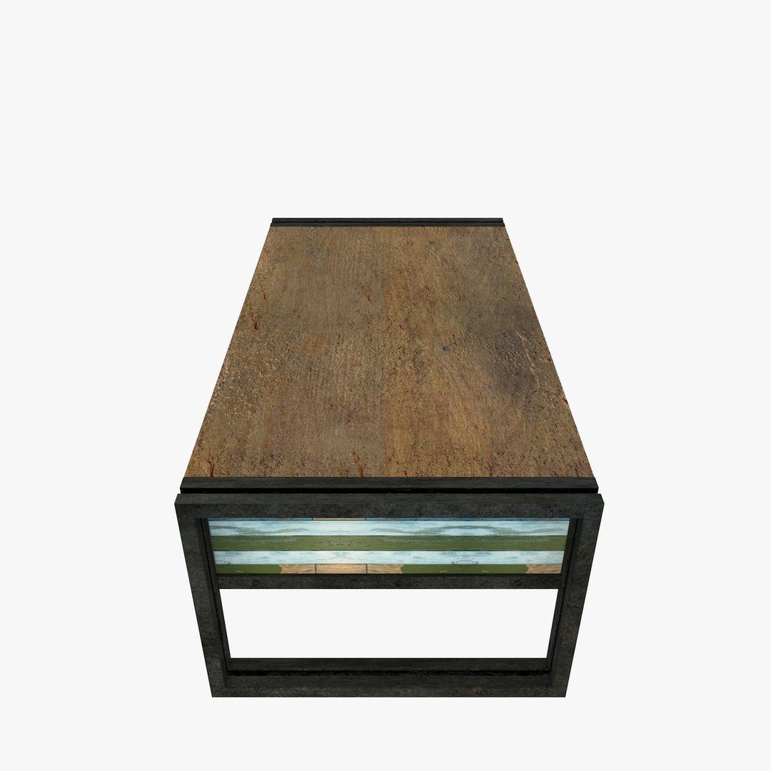 Loft Coffee Table 3D Model – Low Poly Furniture Asset, FBX, Blender - View 6