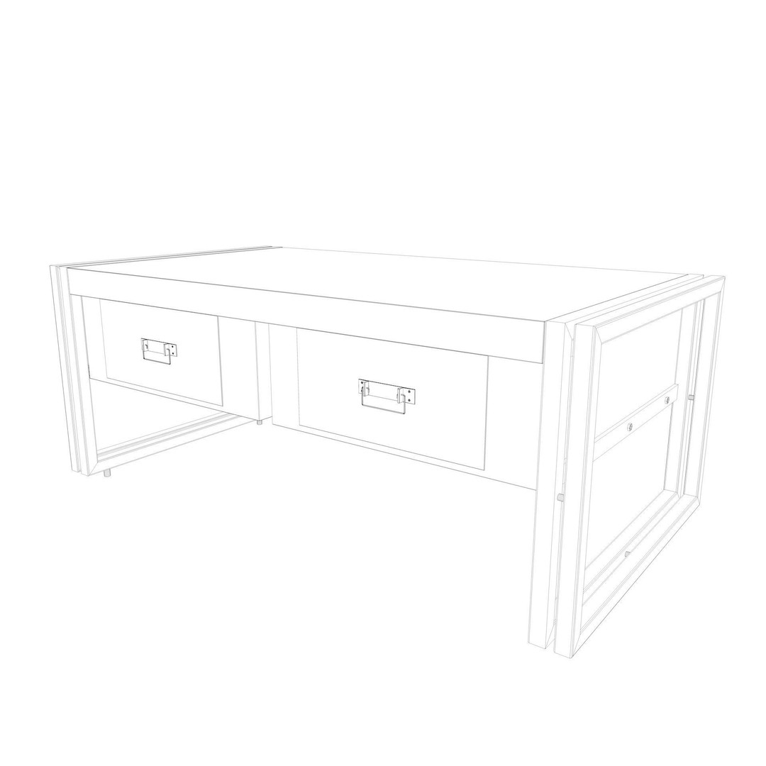 Loft Coffee Table 3D Model – Low Poly Furniture Asset, FBX, Blender - View 8