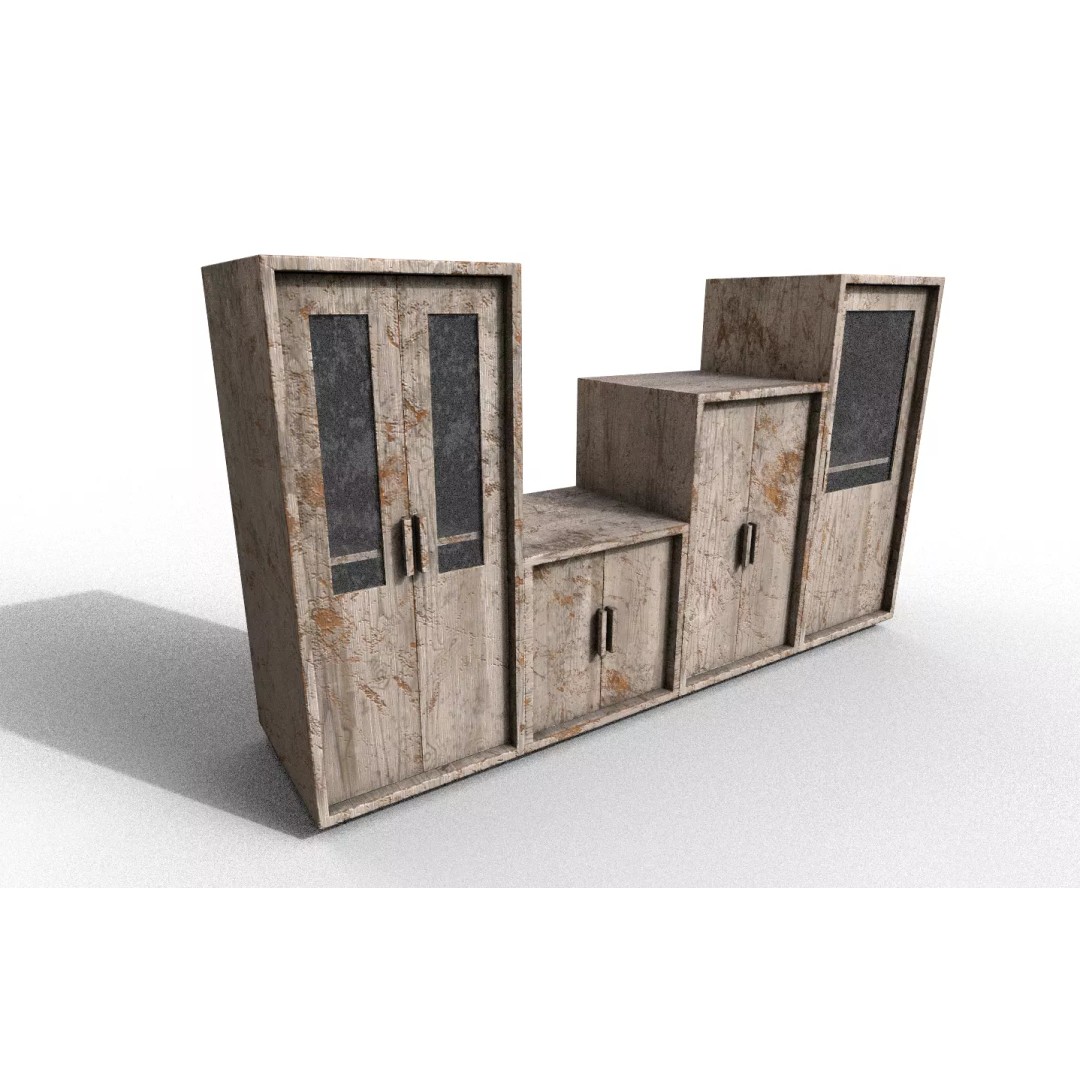 Old Modern Furniture 3D Model – Low Poly PBR Asset for Games & Archviz - View 2