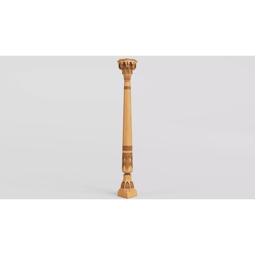 Eastern Column 3D Model – High Poly Architectural Decoration, FBX, OBJ - View 5
