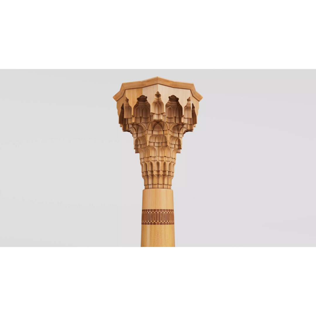 Eastern Column 3D Model – High Poly Architectural Decoration, FBX, OBJ - View 6