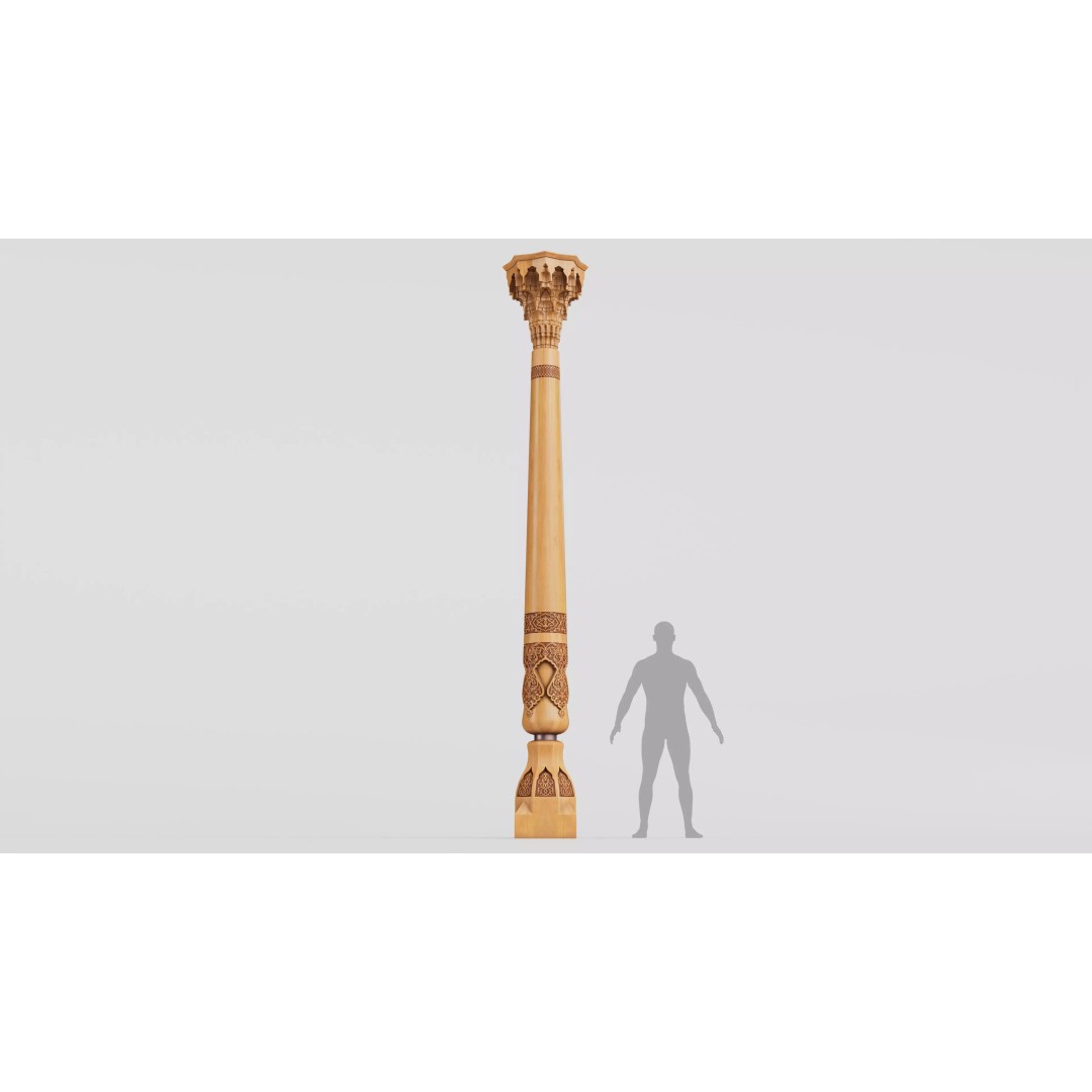 Eastern Column 3D Model – High Poly Architectural Decoration, FBX, OBJ - View 9