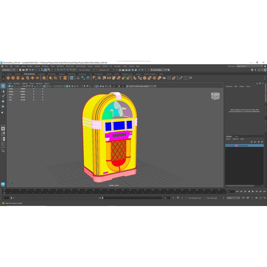Retro Jukebox 3D Model – Low Poly Game-Ready Asset, FBX & OBJ - View 12