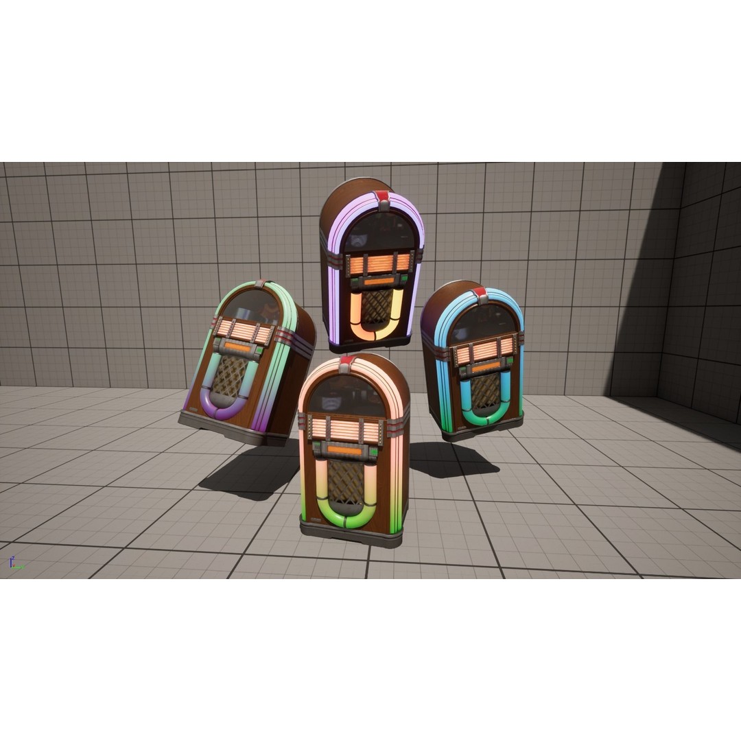 Retro Jukebox 3D Model – Low Poly Game-Ready Asset, FBX & OBJ - View 13