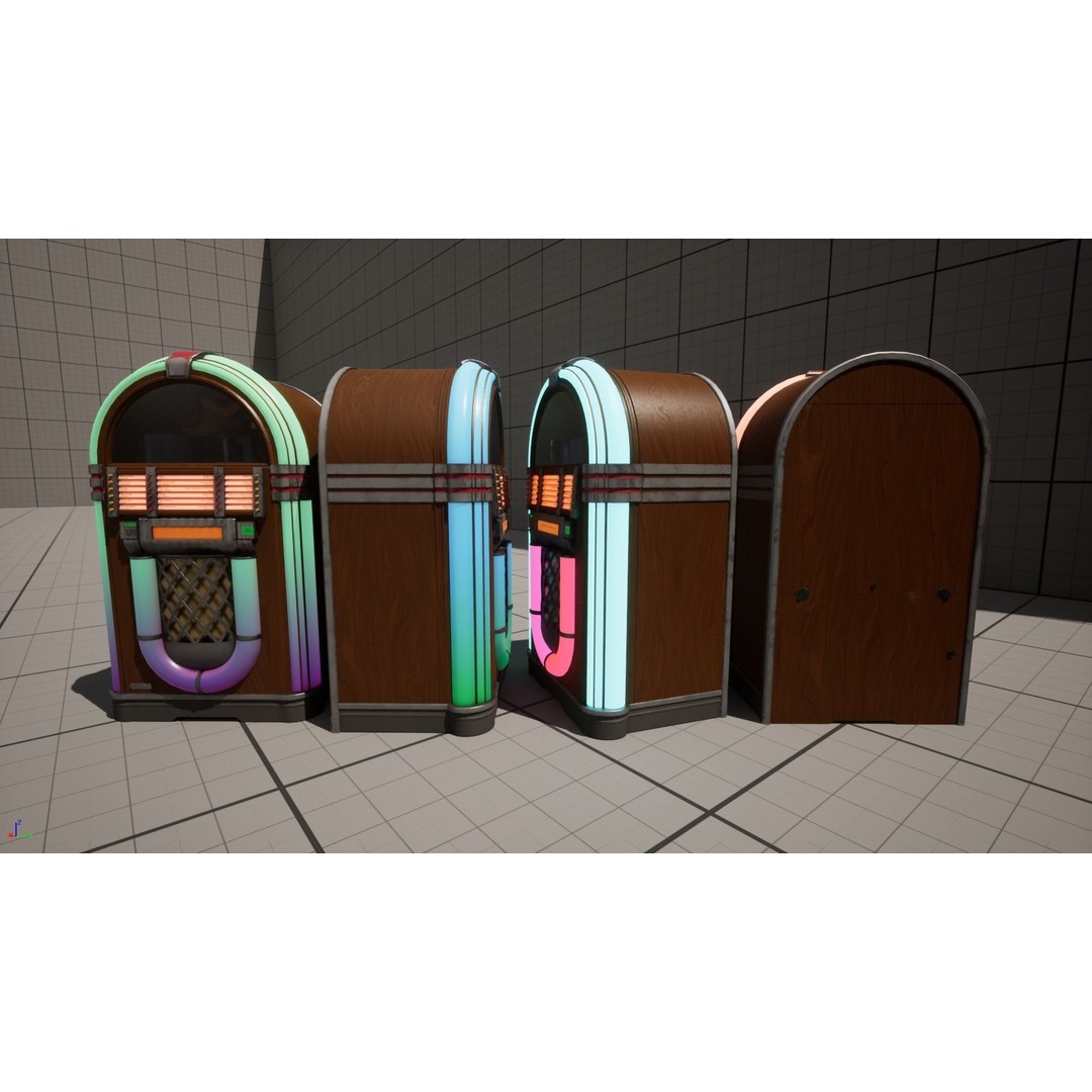 Retro Jukebox 3D Model – Low Poly Game-Ready Asset, FBX & OBJ - View 14