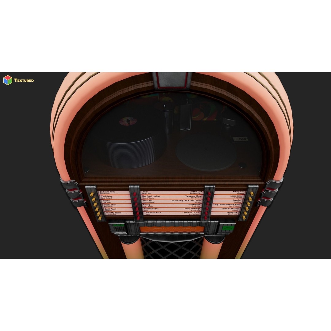 Retro Jukebox 3D Model – Low Poly Game-Ready Asset, FBX & OBJ - View 5
