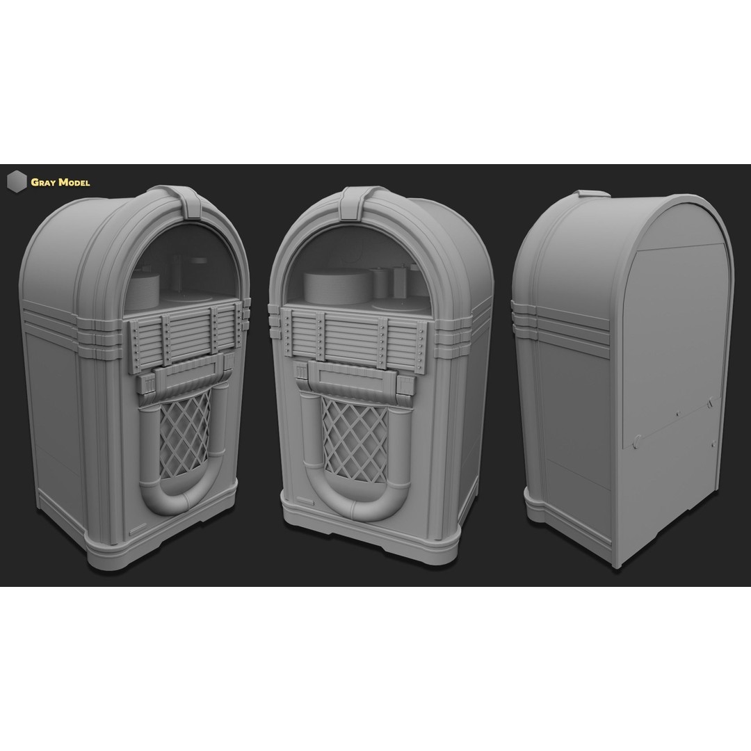 Retro Jukebox 3D Model – Low Poly Game-Ready Asset, FBX & OBJ - View 6