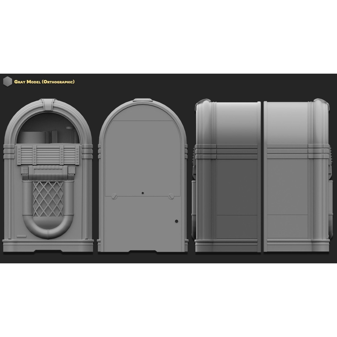 Retro Jukebox 3D Model – Low Poly Game-Ready Asset, FBX & OBJ - View 7