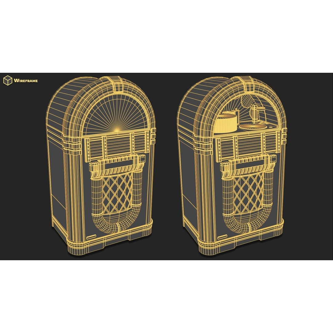Retro Jukebox 3D Model – Low Poly Game-Ready Asset, FBX & OBJ - View 8