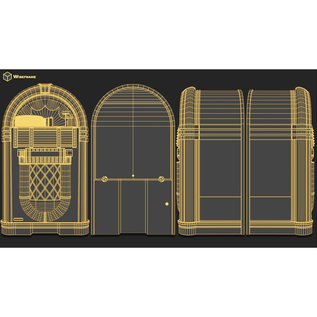 Retro Jukebox 3D Model – Low Poly Game-Ready Asset, FBX & OBJ - View 9