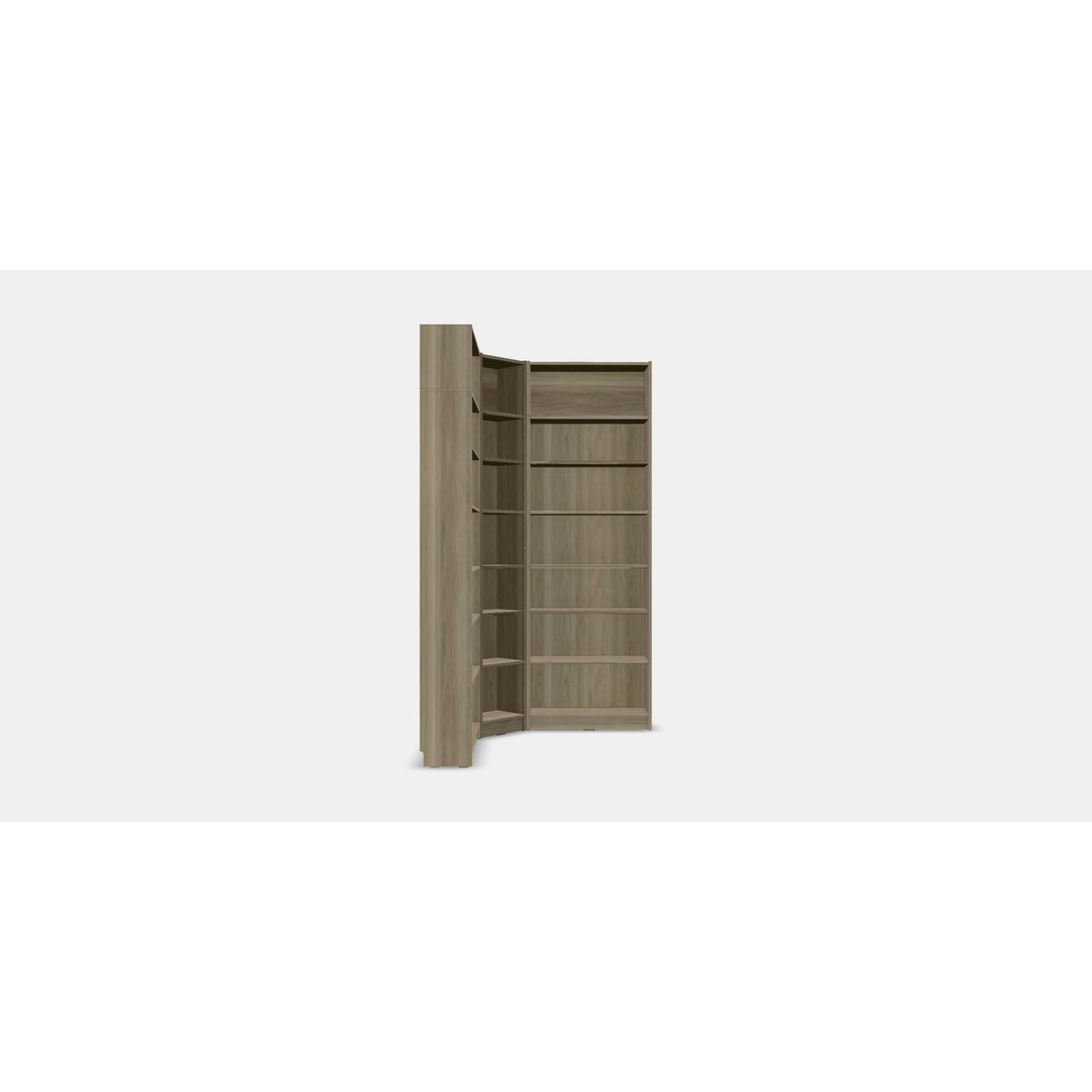 BILLY Bookcase 3D Model – Low Poly Corner Combination with PBR Textures - View 11