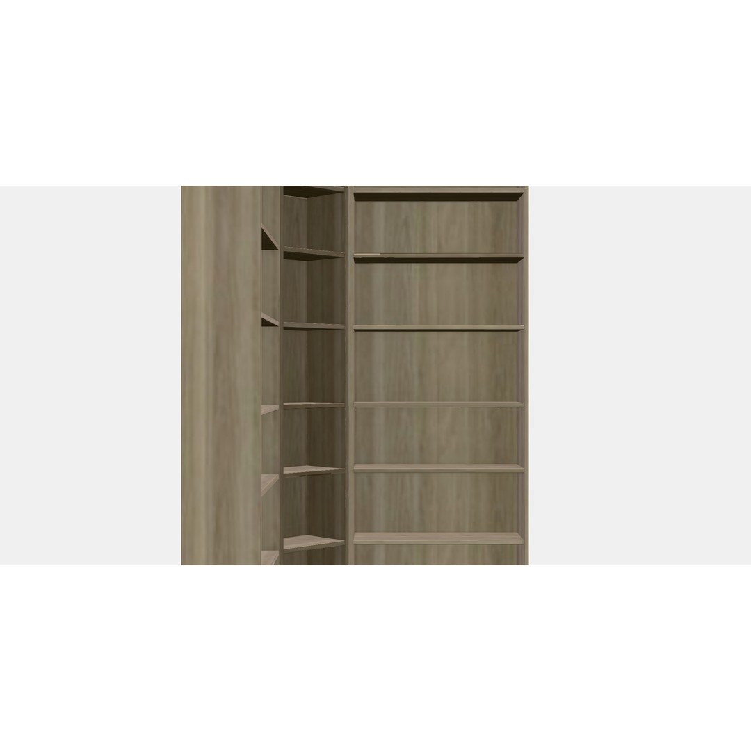 BILLY Bookcase 3D Model – Low Poly Corner Combination with PBR Textures - View 12