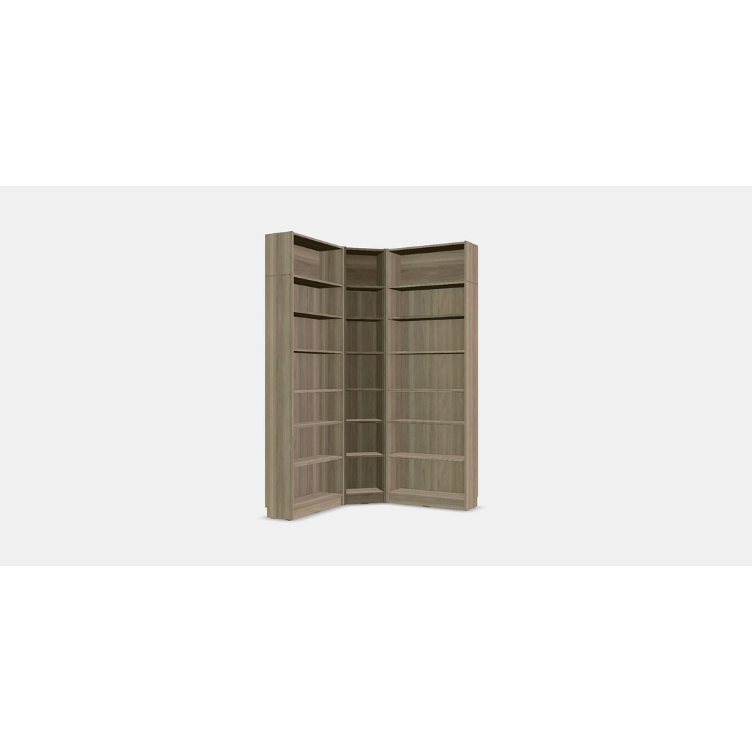 BILLY Bookcase 3D Model – Low Poly Corner Combination with PBR Textures - View 13