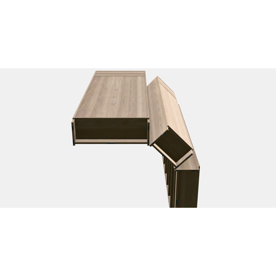BILLY Bookcase 3D Model – Low Poly Corner Combination with PBR Textures - View 8